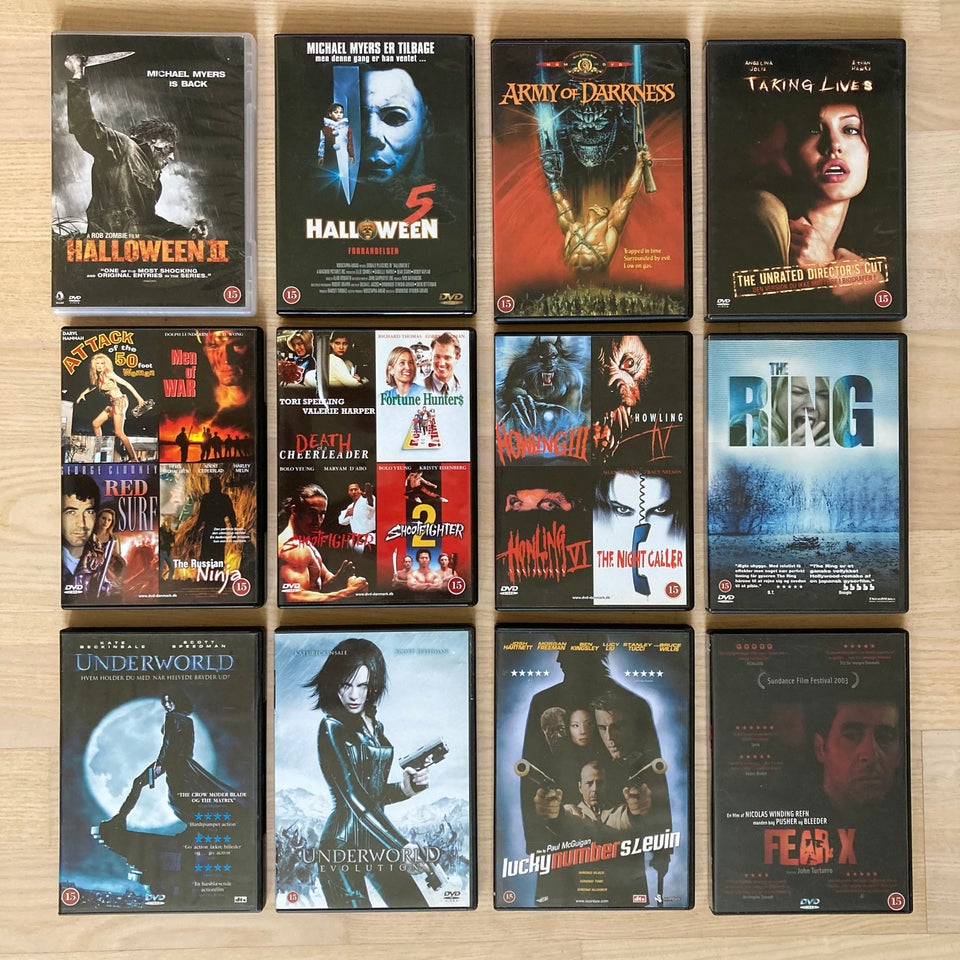 Diverse Film Sælges, DVD, gyser