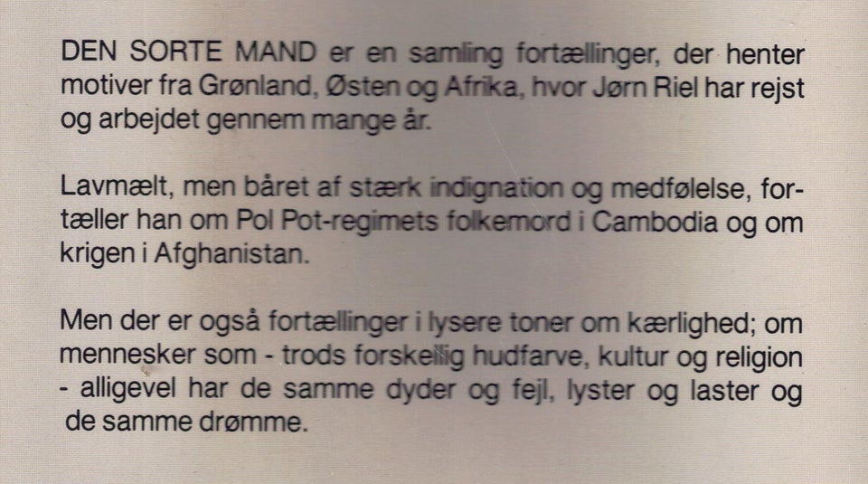 Den sorte mand , Af Jørn Riel, genre: