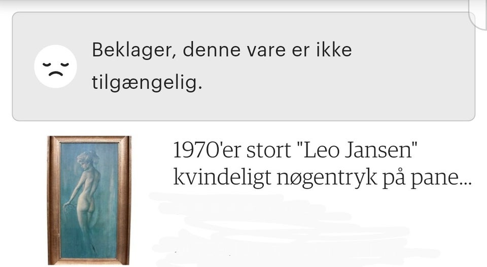 Tryk Leo Jansen motiv: Nøgen