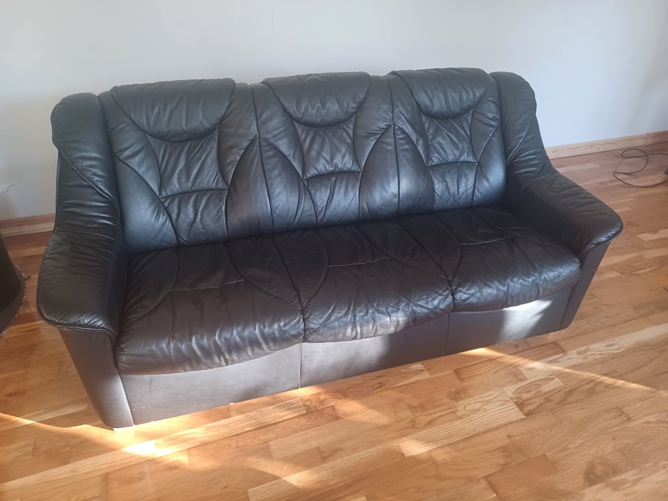 Sofa, læder, 3 pers.