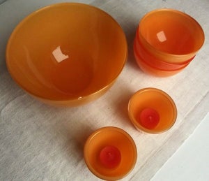 Glas Orange skål Love Plates