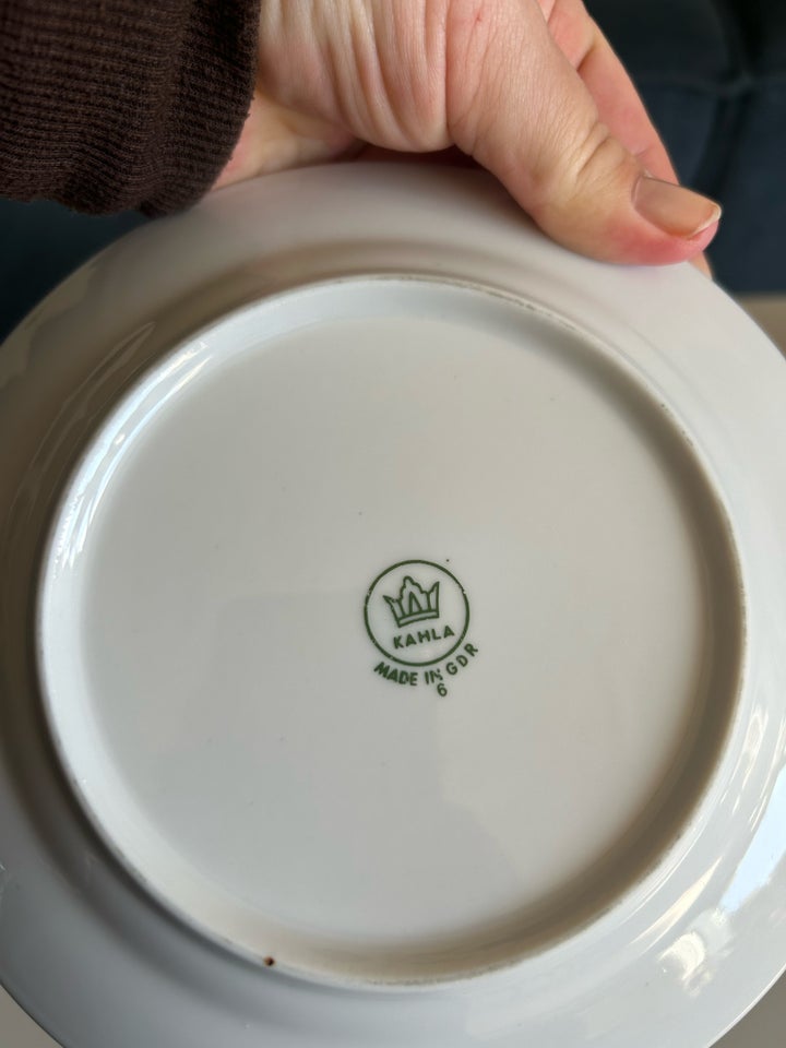 Porcelæn, 6 tyske Kagetallerkner ,