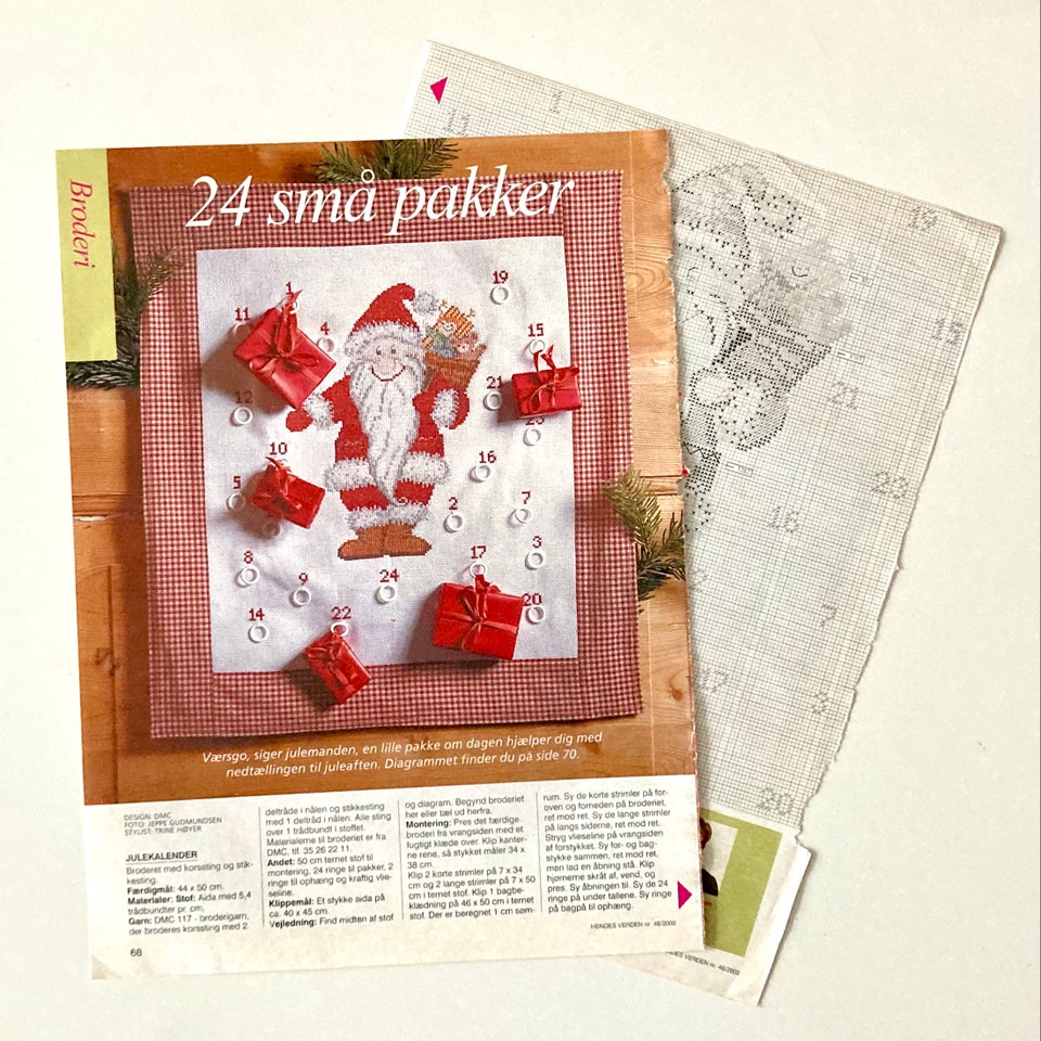 Broderi, mønster, Julekalender -