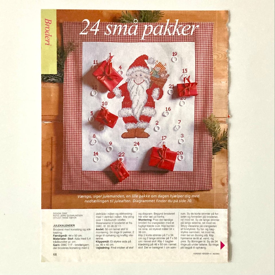 Broderi, mønster, Julekalender -