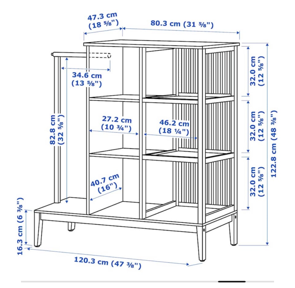 Garderobeskab Ikea b: 120 d: 47 h: