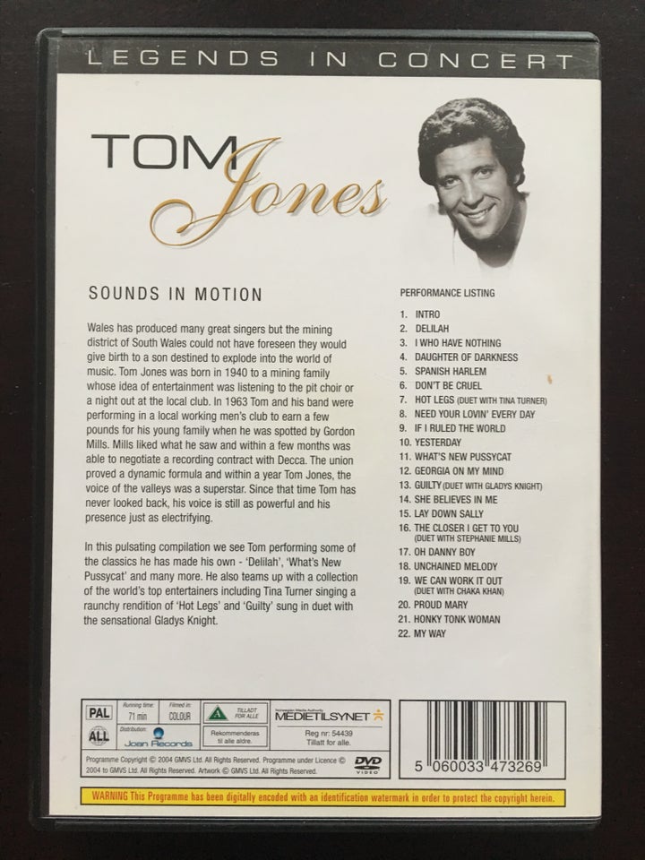 Tom Jones, DVD, musical/dans