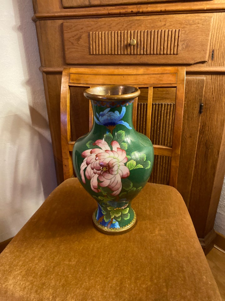 Andet, Gl stor flot Cloisonne vase,