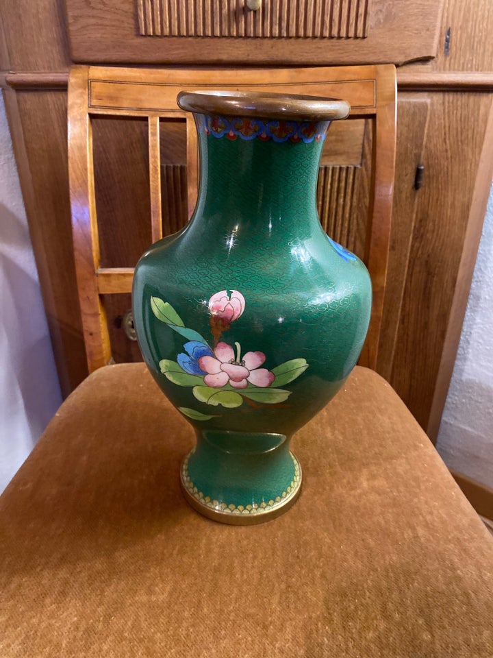 Andet, Gl stor flot Cloisonne vase,