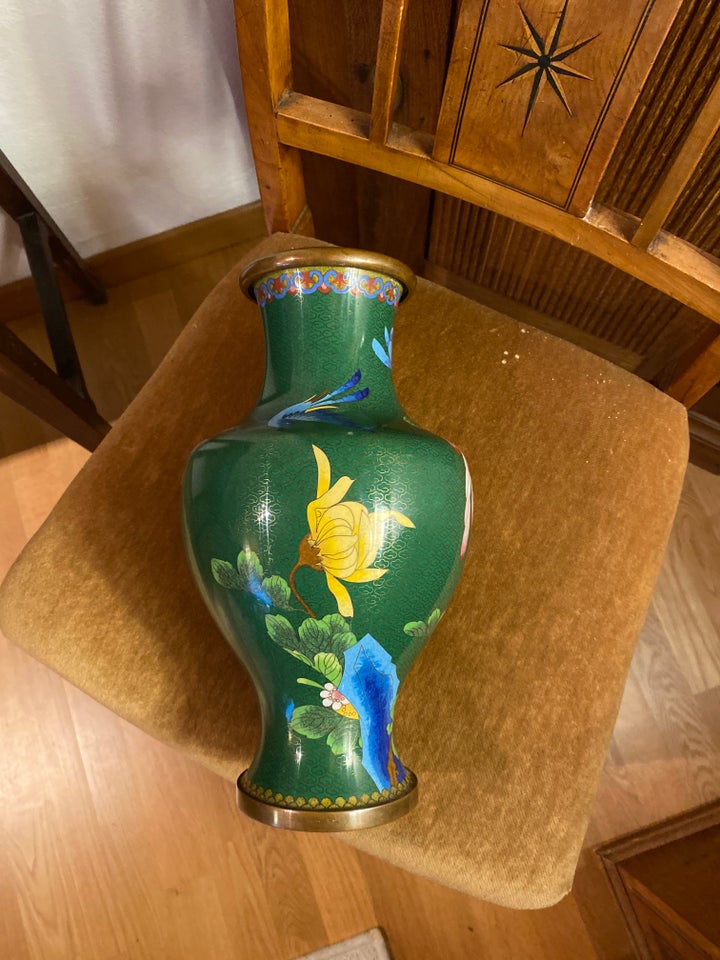 Andet, Gl stor flot Cloisonne vase,