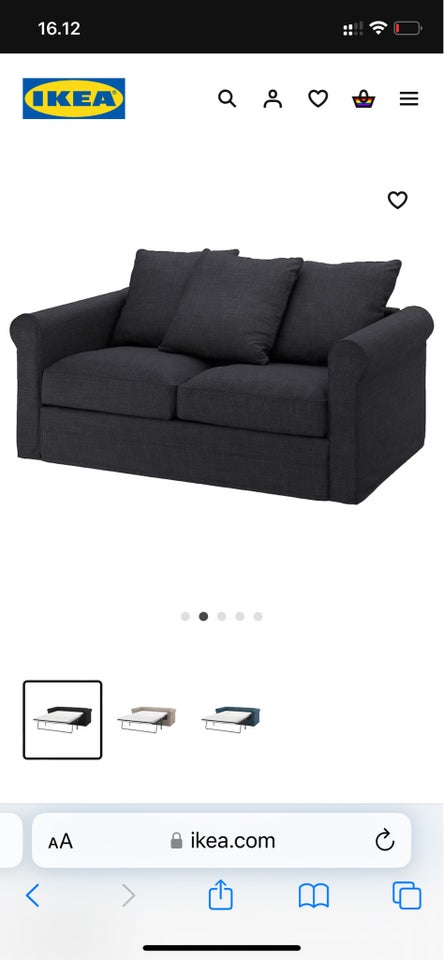 Sovesofa stof 2 pers