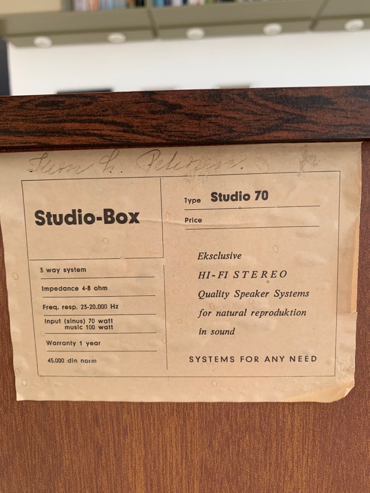 Højttalere, Studio-Box