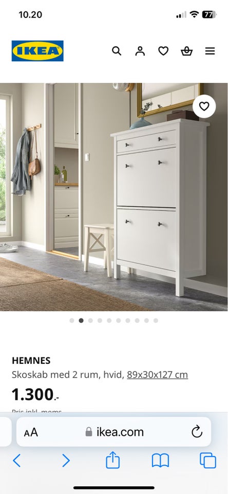 Sko skab, Hemnes fra Ikea