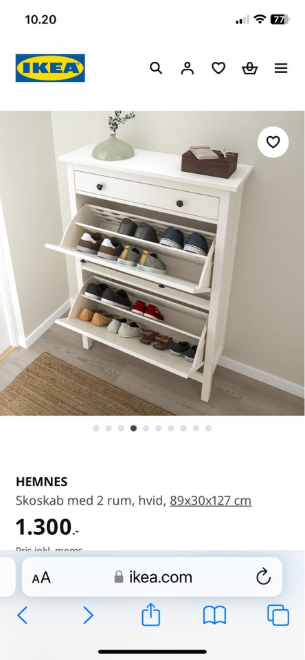 Sko skab, Hemnes fra Ikea