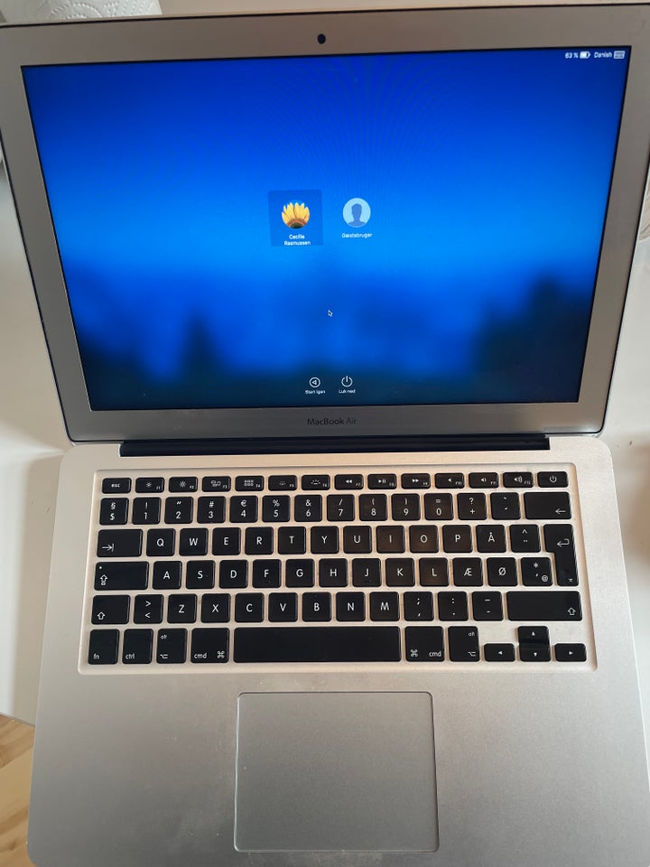 MacBook Air, 2015, 128 GB harddisk