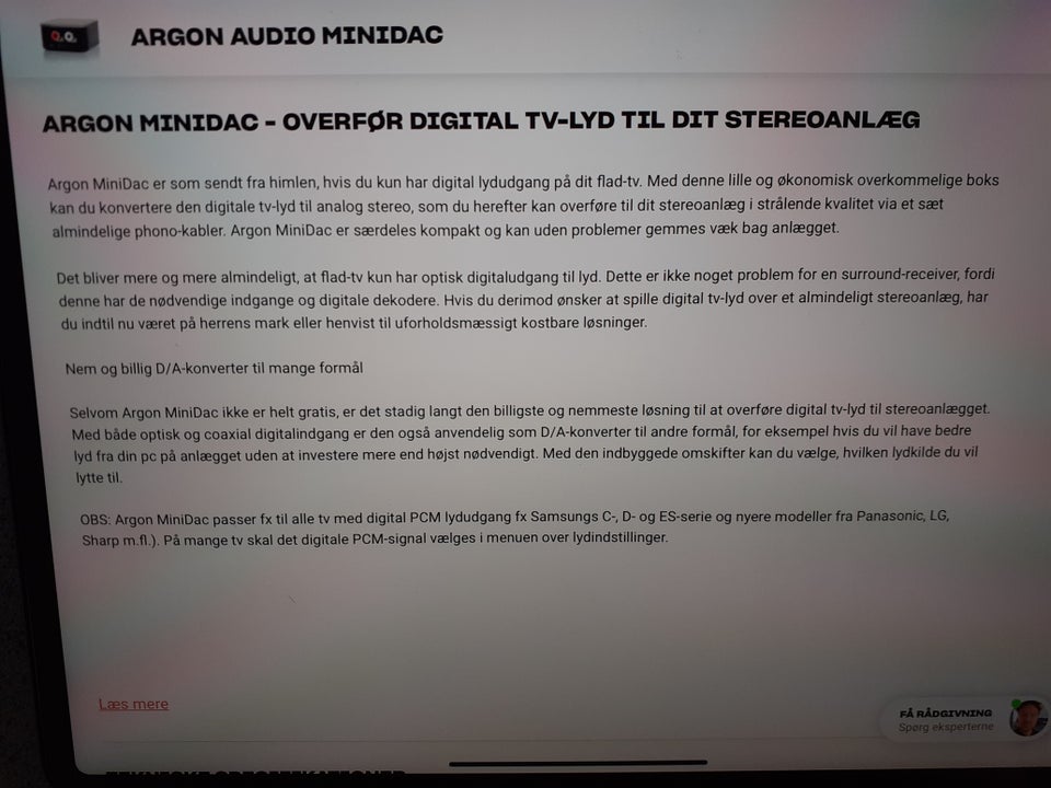 Argon Minidac D/A konverter, God