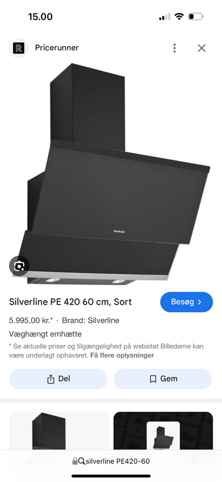 Emhætte, Silverline PE 420-60 SR,