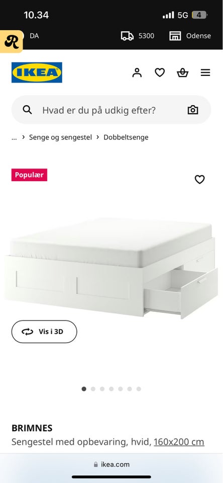 Sengeramme, IKEA BRIMNES, b: 166 l: