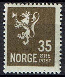 Norge, ustemplet, postfrimærke