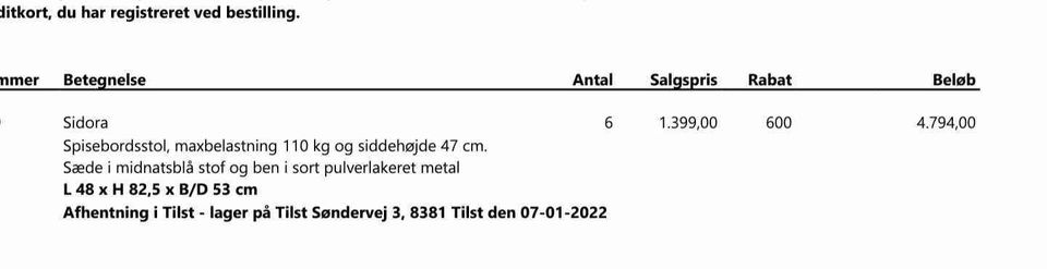 Spisebordsstol Velour Ilva