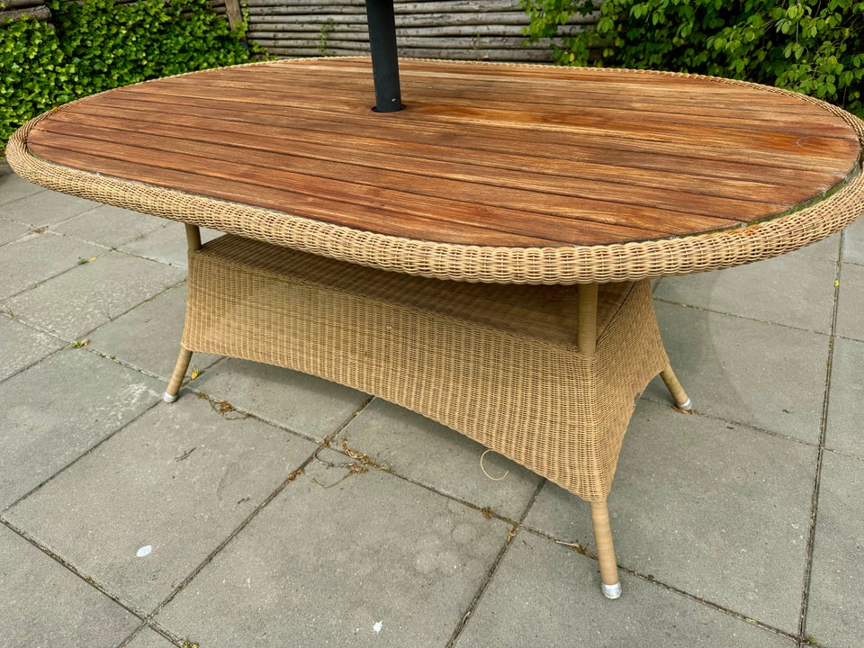 Havebord Caneline Teak og flet