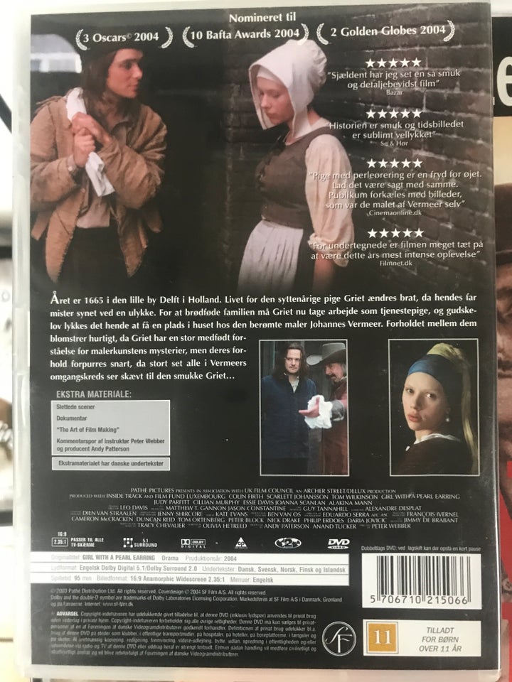 Pige med perleørering, DVD, drama