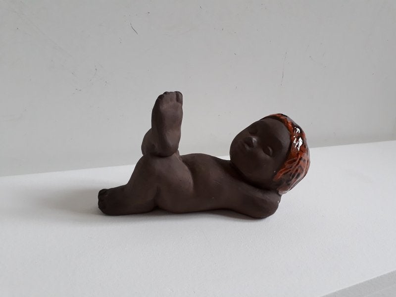 Figur Keramik Skulptur Barn