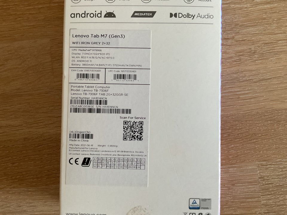 Lenovo, M7 (Gen 3), 7 tommer