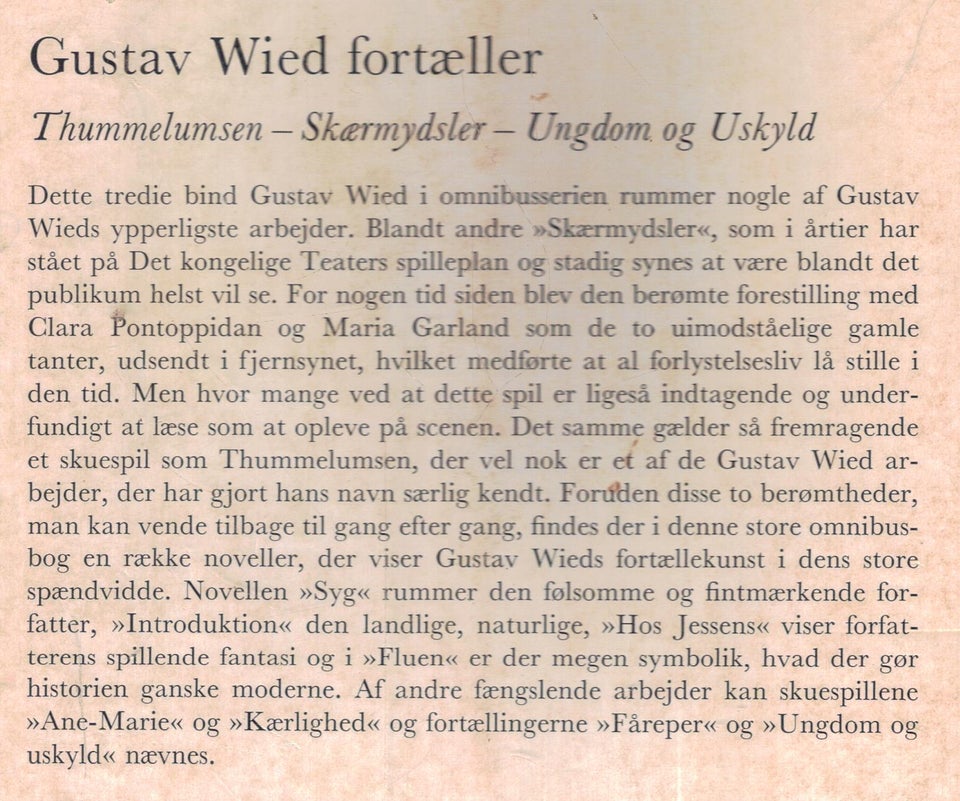 Gustav Wied fortæller, -, genre: