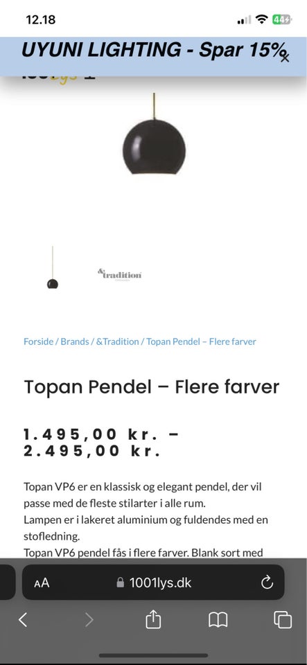 Pendel, Verner Panton