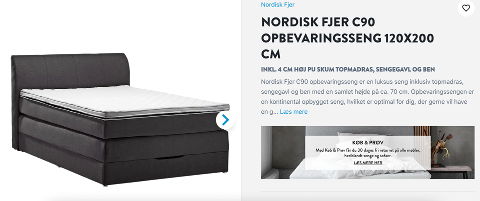 1½ seng Nordisk Fjer C90 b: 120 l: