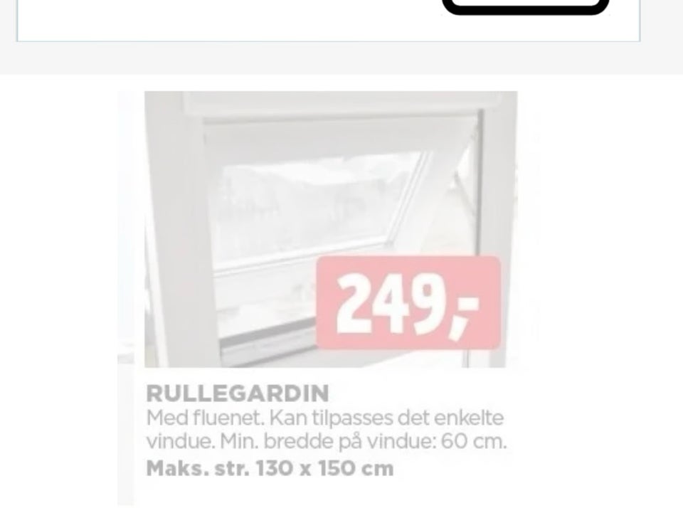 Rullegardin, b: 130 h: 150