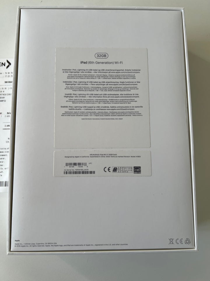 iPad 6, 32 GB, hvid