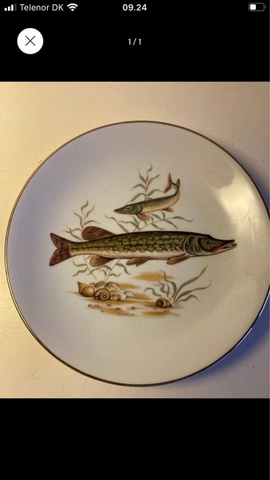 Porcelæn Gammel fisketallerken