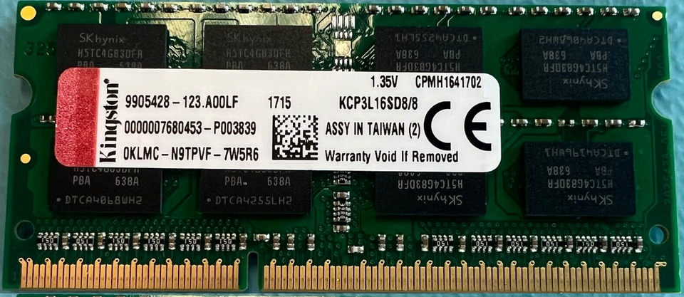 4x 8 GB DDR3L SDRAM SO DIMM 204-pin