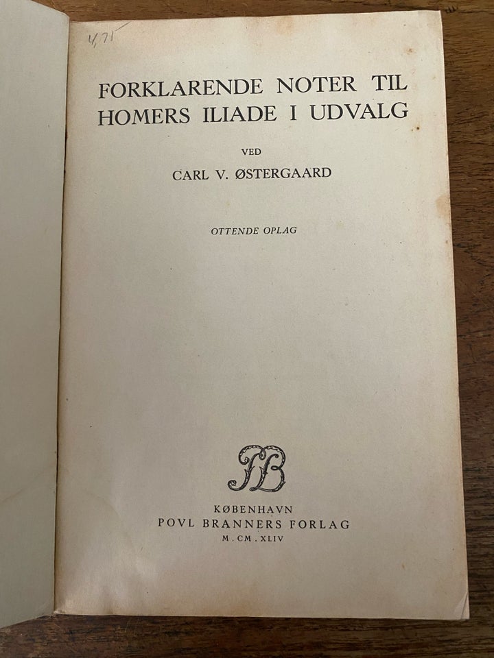 Homers iliade , Carl V. Østergaard,