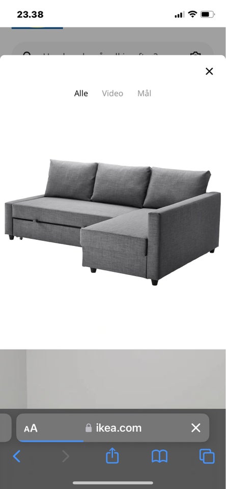 Sovesofa ikea b: 230 l: 151 h: 66