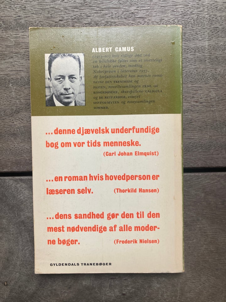 Faldet, Albert Camus, genre: roman