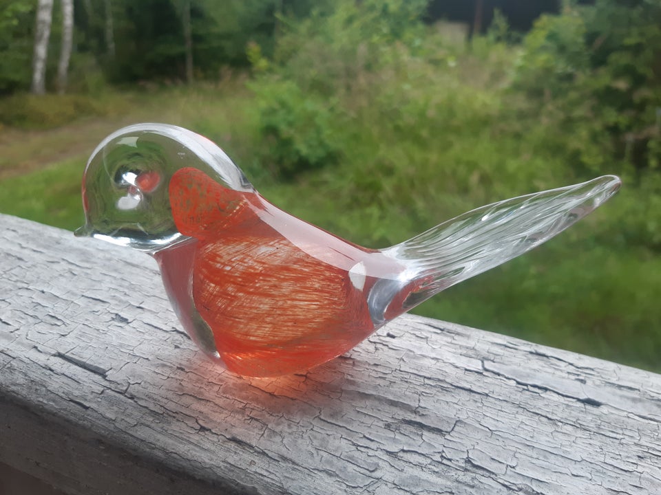 Glas Figur: Fugl klart/orange