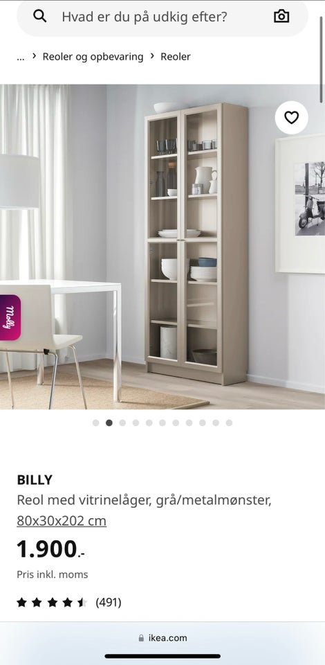 Vitrineskab, BILLY IKEA, b: 80 d: 30