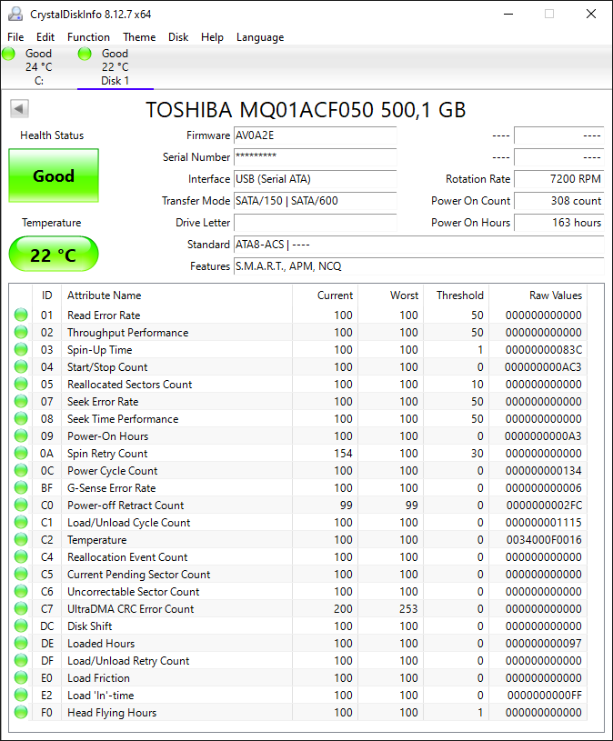 Toshiba HGST, 1000 GB, Perfekt