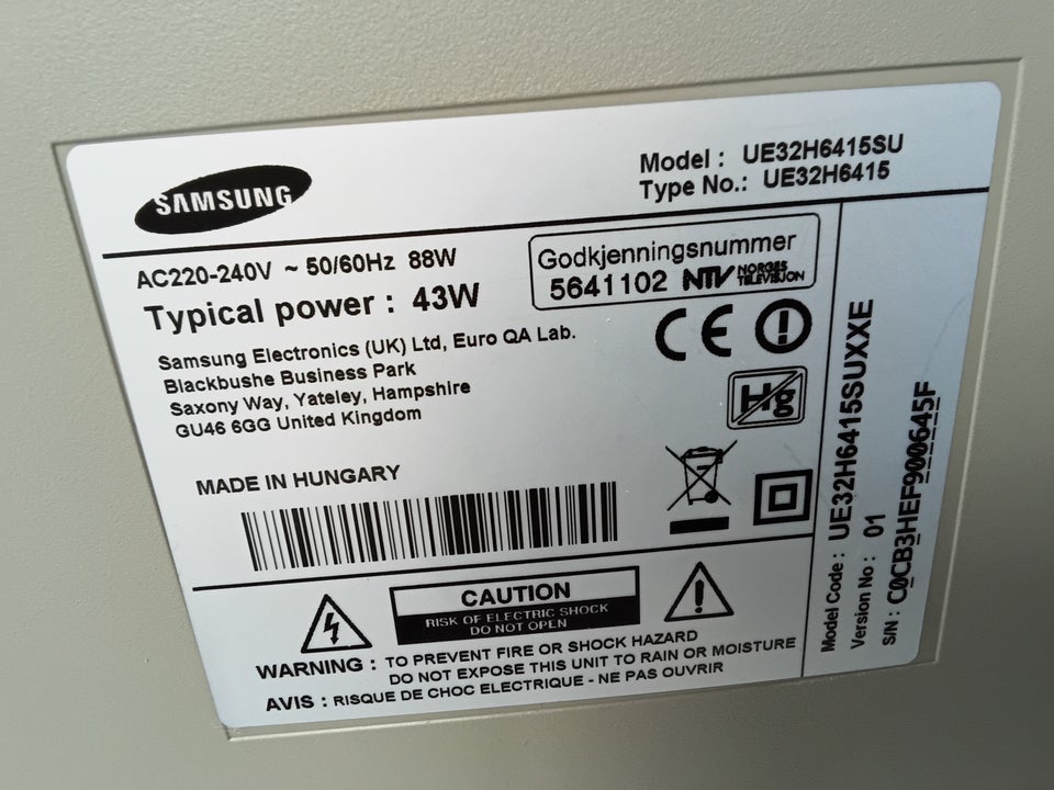 LED, Samsung, UE32H6415SU