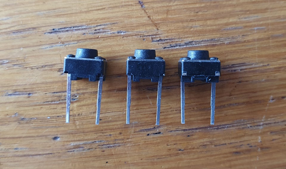 Kontakter, 25 stk. 6x6x5 mm tryk