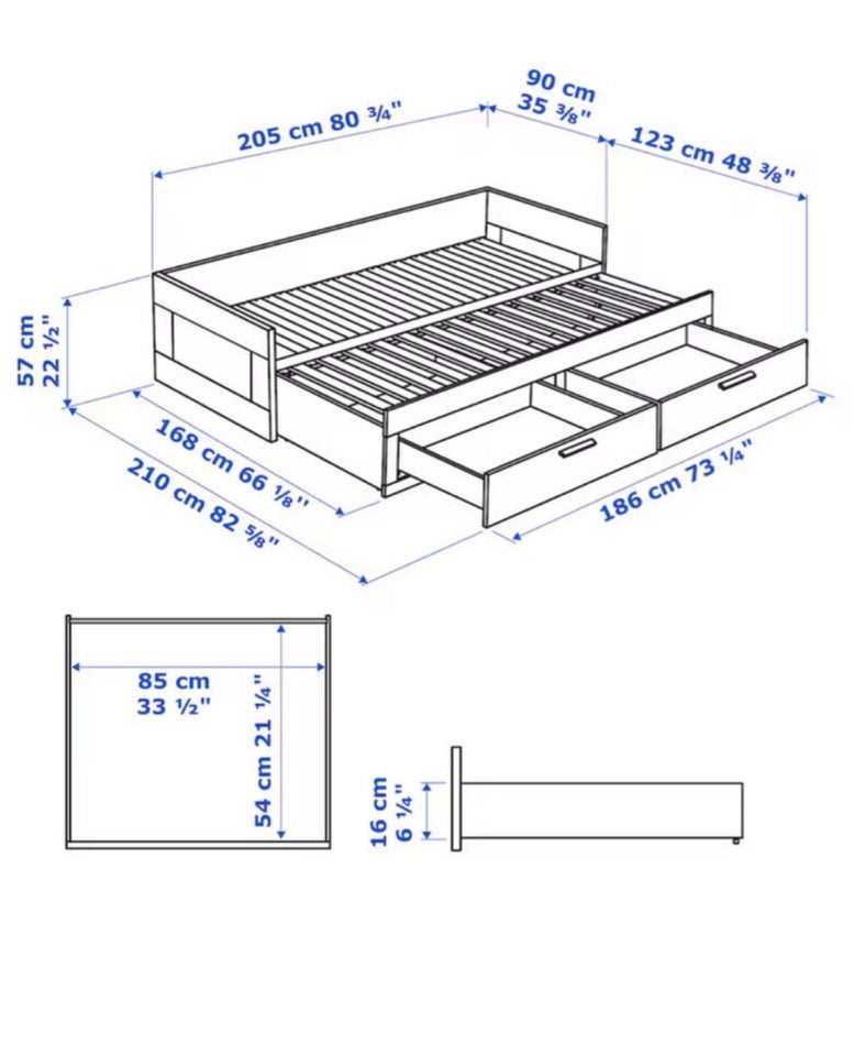 Andet, Ikea, b: 90 l: 205