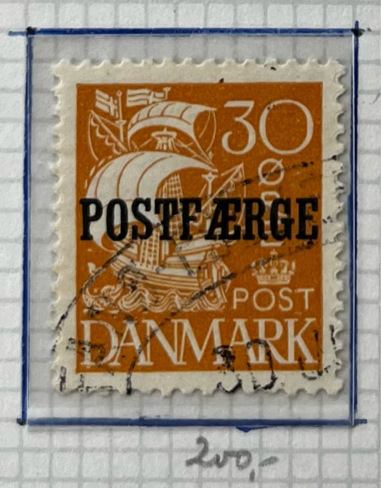 Danmark, stemplet, Postfærge no.