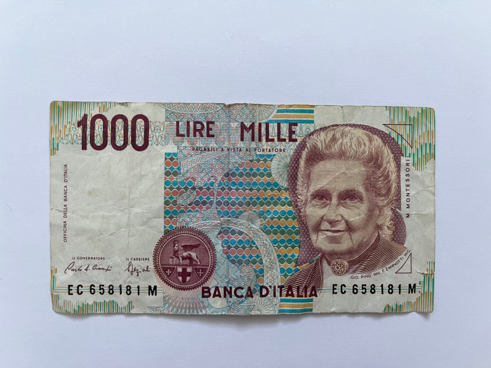 Vesteuropa sedler 1000 Lire