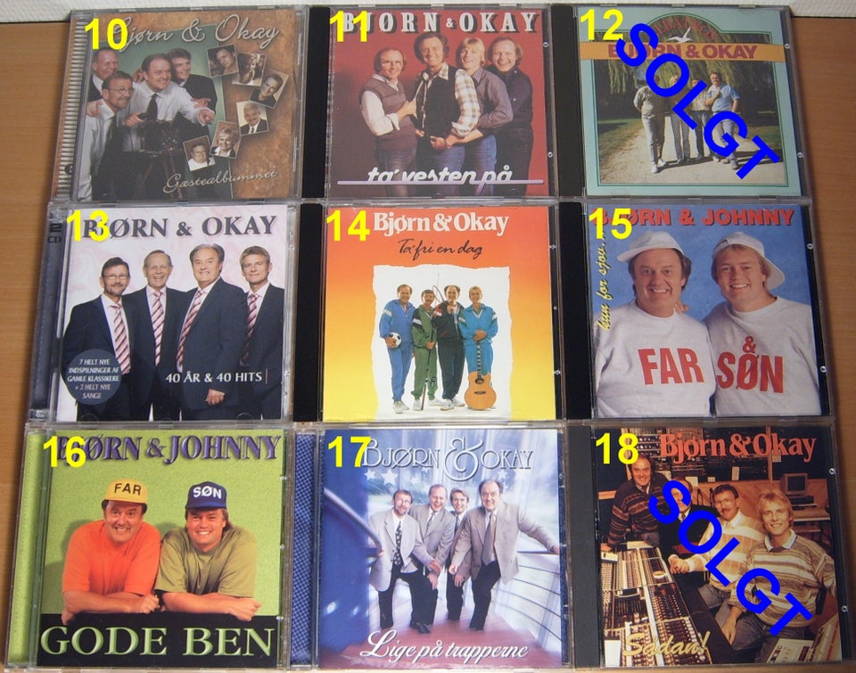 Bjørn  Okay: 15 CD Titler + 6 Bånd,