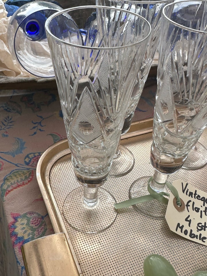 Glas Krystal fløjter Vintage