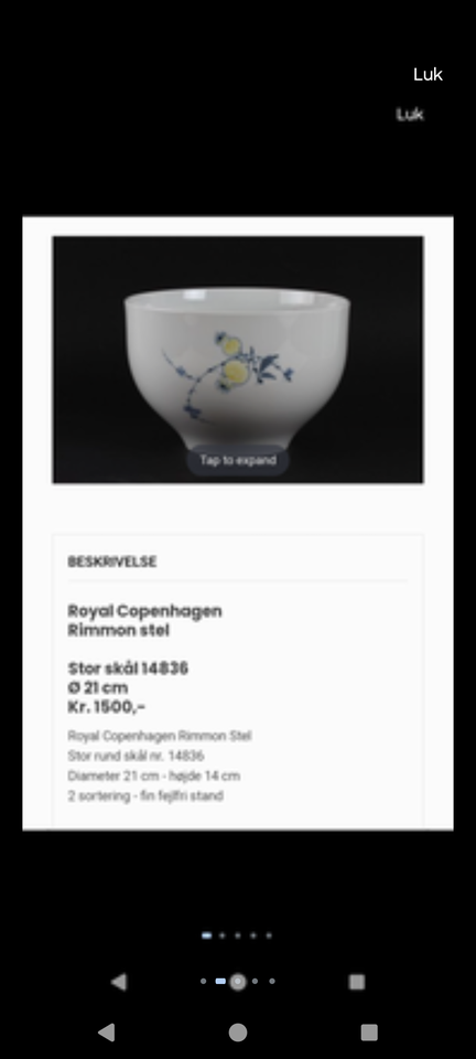 Porcelæn, Skål, Royal Copenhagen