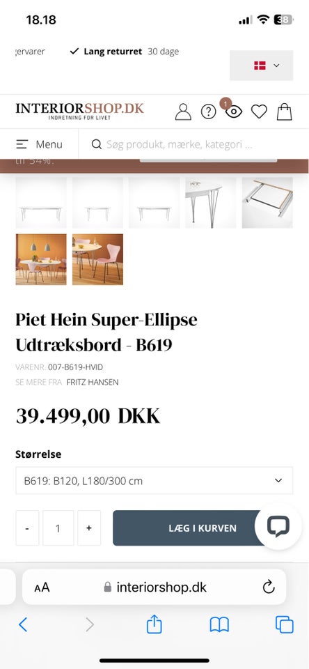 Piet Hein spisebord m stole B619