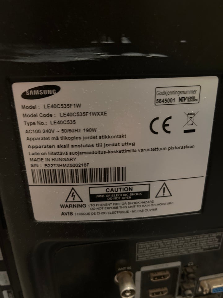 Samsung, LEC535F1WXXE, 40"